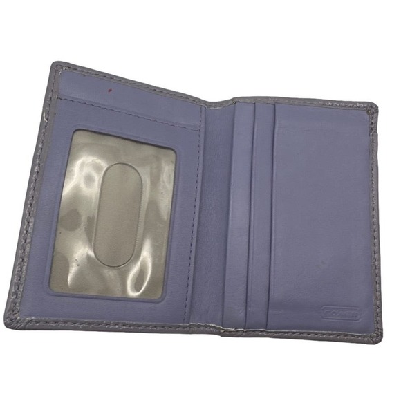 COACH Signature Patent Leather / Canvas Card holder - Picture 4 of 7